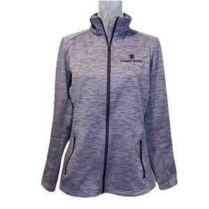 Port Authority Ladies Sz LG Zimmer Biomet Purple Digi Stripe‎ Fleece Jacket L231